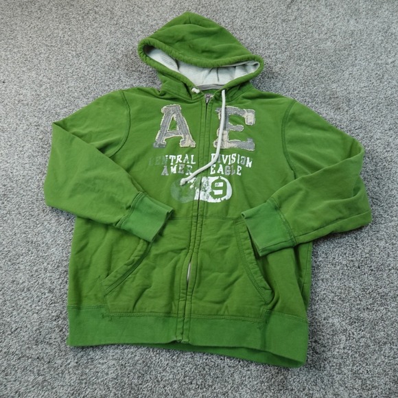 American Eagle Outfitters Other - VTG American Eagle Hoodie Mens XL Green Full Zip Thermal Hood Sweatshirt Y2K 00s